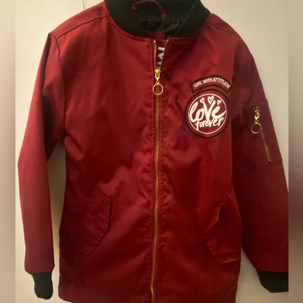 Material Girl Burgundy Jacket 12/14 NWOT